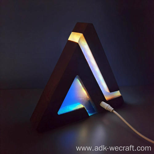 Sense Of Future Wood Resin Lamp For Home Decoration